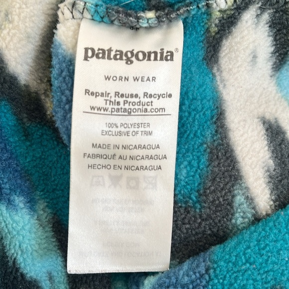 Patagonia Synchilla 1/4 snap pullover fleece Trout Tales Elwha Blue size M - Picture 14 of 16